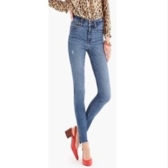 NWT NEW J. Crew High Rise Stretch Skinny Ankle Jean Medium Wash Size 27 - Picture 2 of 9